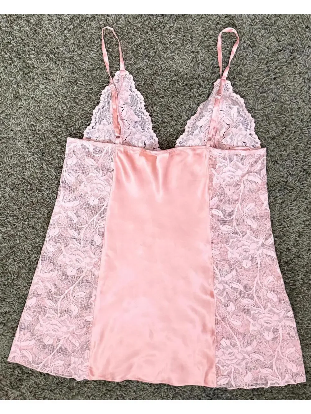 Y2K Peach Satin + Lace Hand Nightie from Victoria's Secret size XL